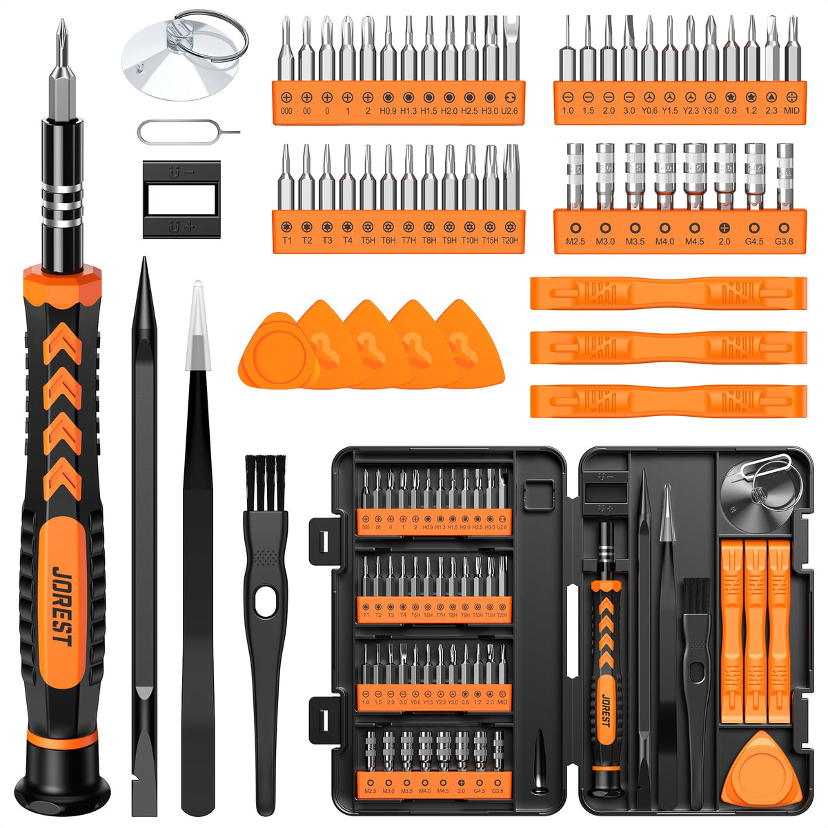 JOREST Small Precision Screwdriver Set with Torx Triwing Phillips, Mini Repair Tool Kit for Macbook, Computer, Laptop, PC, iPhone, PS5, Xbox, Switch, Glasses, Watch, Ring Doorbell, Electronics