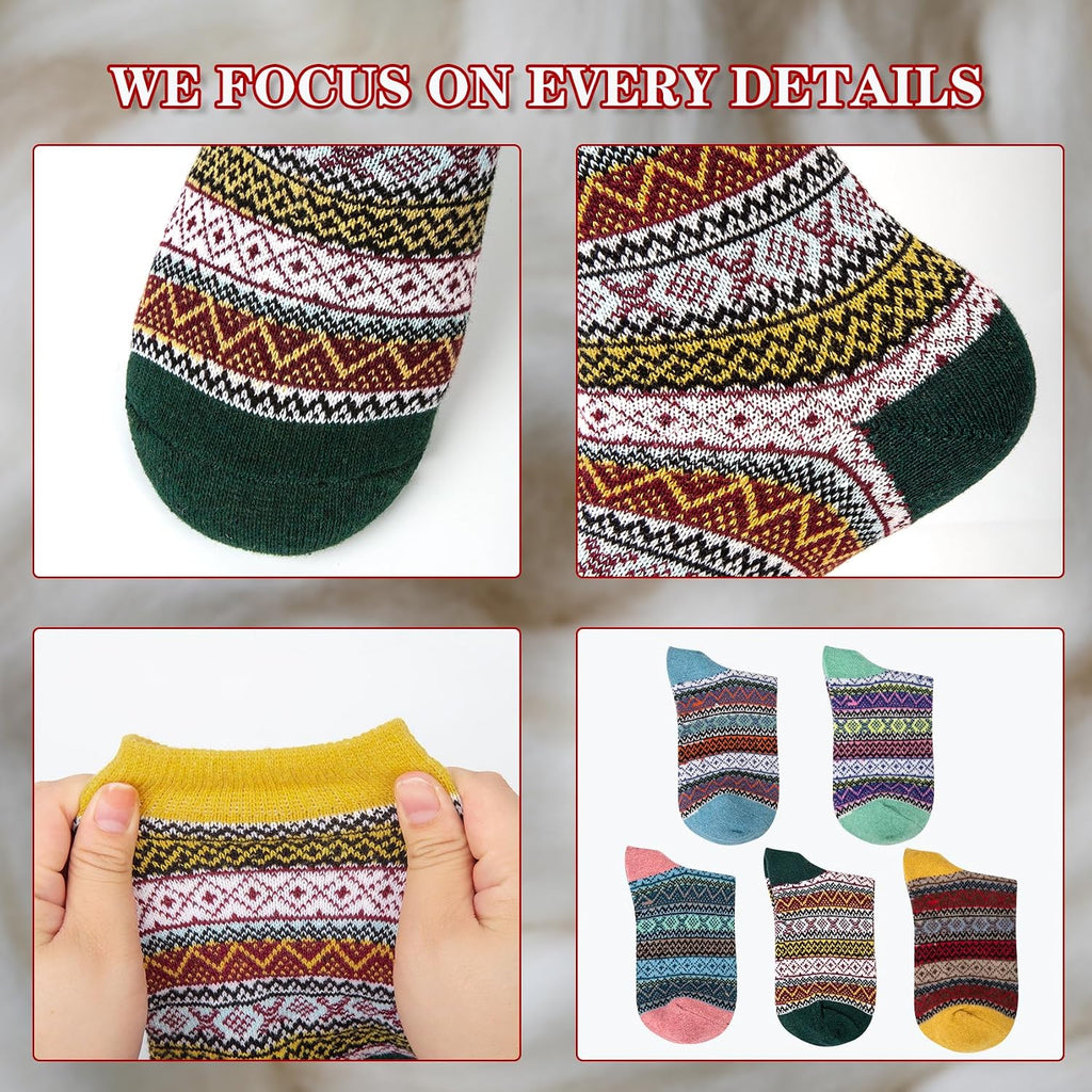 Ladies Socks Wool Thermal Fluffy Gifts For Women 5 Pairs