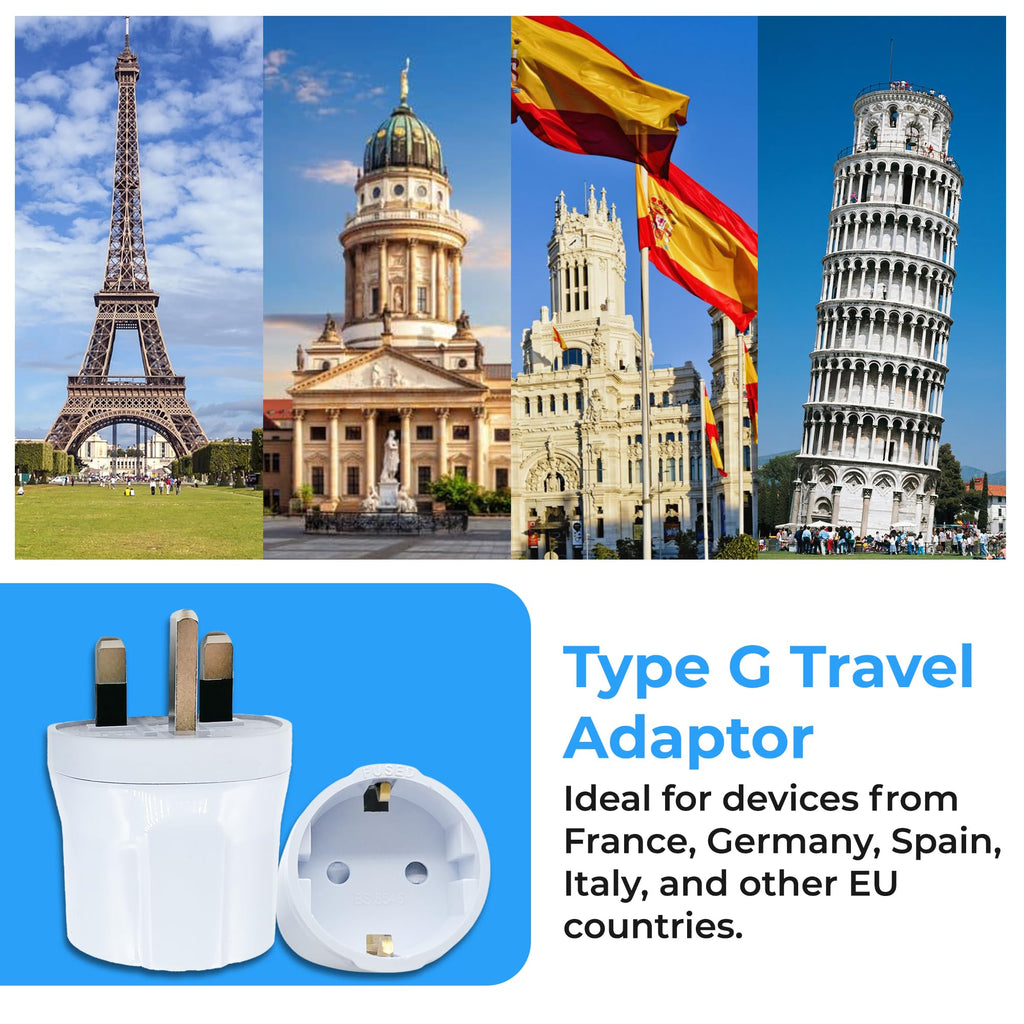 Double Dragon 2-Pack UK Electric Toothbrush & Shaver Plug Adapter | 2-Pin to 3-Pin Bathroom Converter | Supports UK EU Round & US Flat 2-Pin Plugs | 1A Fused | Compatible with Oral-B, Braun, Philips