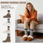 Ladies Socks Wool Thermal Fluffy Gifts For Women 5 Pairs