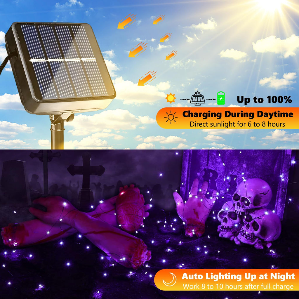 Joomer Solar Fairy Lights, 2-Pack Total 80FT 240LED Lights, Warm White