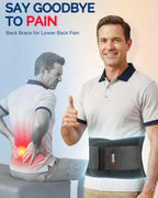 FEATOL Back Brace for Men & Women, Lower Back, Sciatica Pain Relief