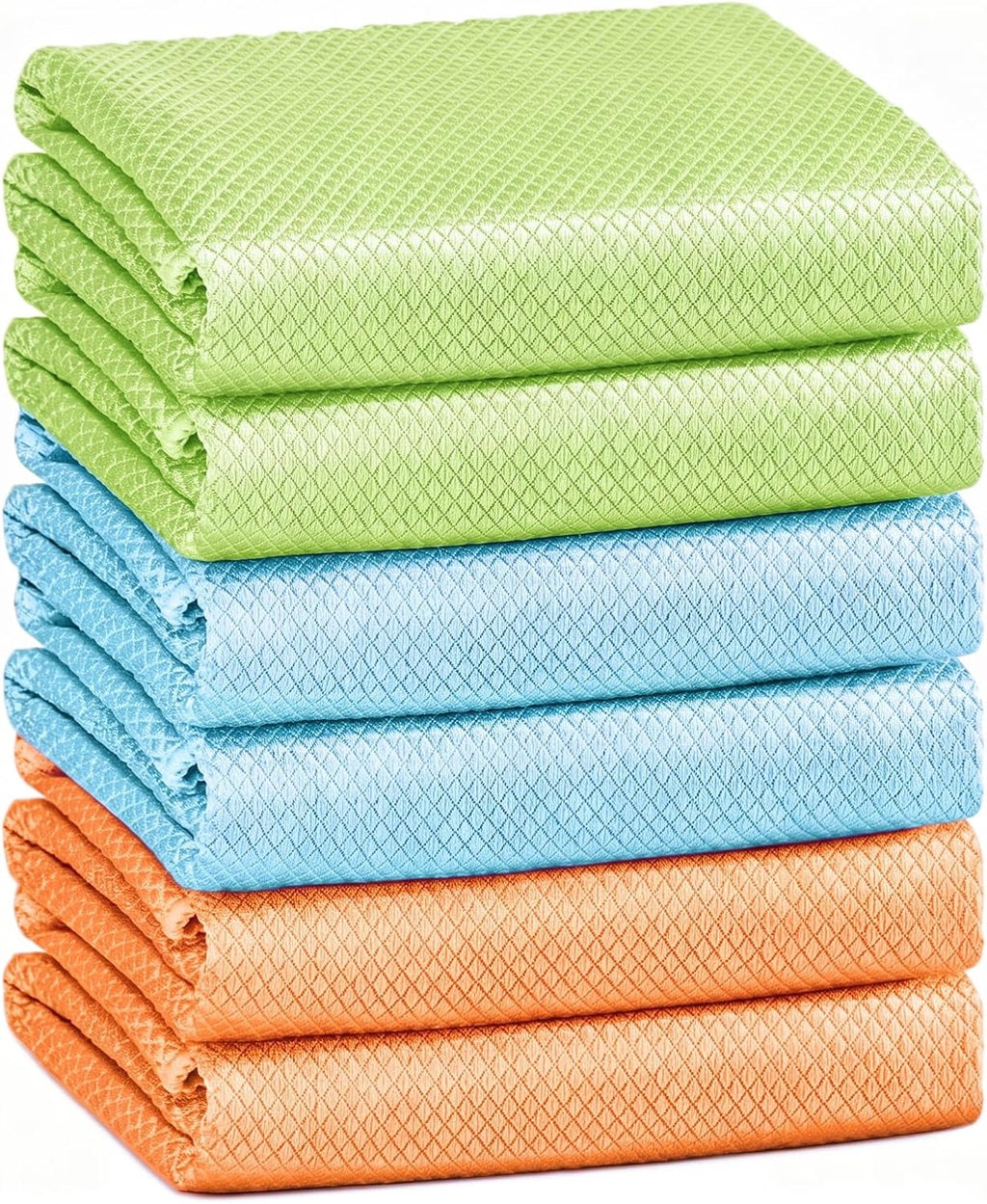 Magic Window Cleaning Cloth Fish Scale Streak Free Cloths – Pack of 6 Towels for Glass Mirrors White