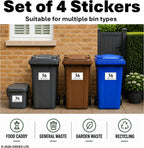 Set of 4 Personalised Wheelie Bin Stickers, Custom Bin Number Stickers with House Number and Street Name, Waterproof Labels for Rubbish and Recycling Bins, Easy Apply, 100 x 150mm (Style - Classic)