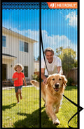 METAONLY Magnetic Screen Door Mesh, Works for Patio, Sliding Door, Keeps Bug Mosquito Out, Fresh Air Flow, Fits 32" x 80" Door - Curtain Size 34" x 82", Black with Lace
