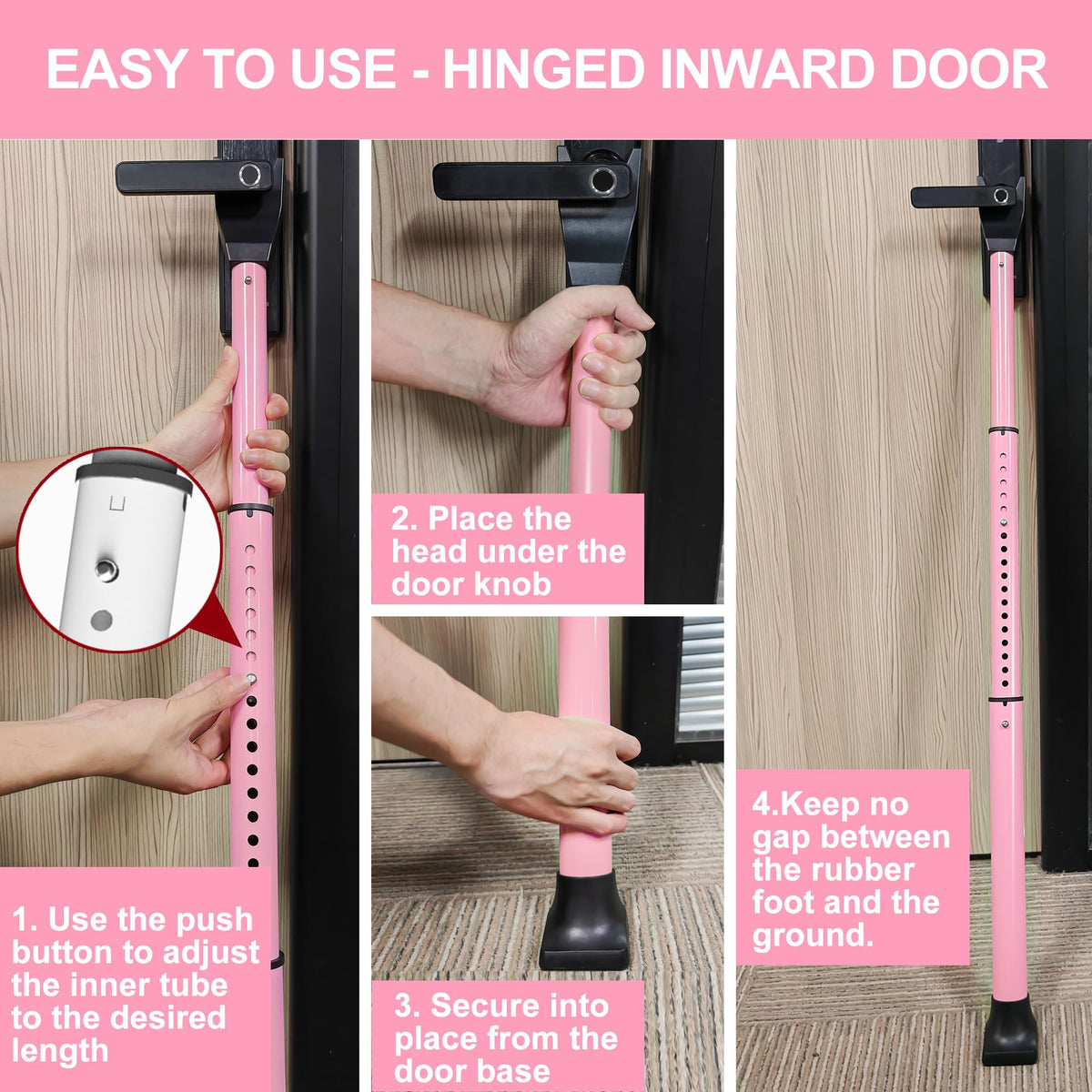 AceMining Door Security Bar, Patio Door Lock, 20-50 in