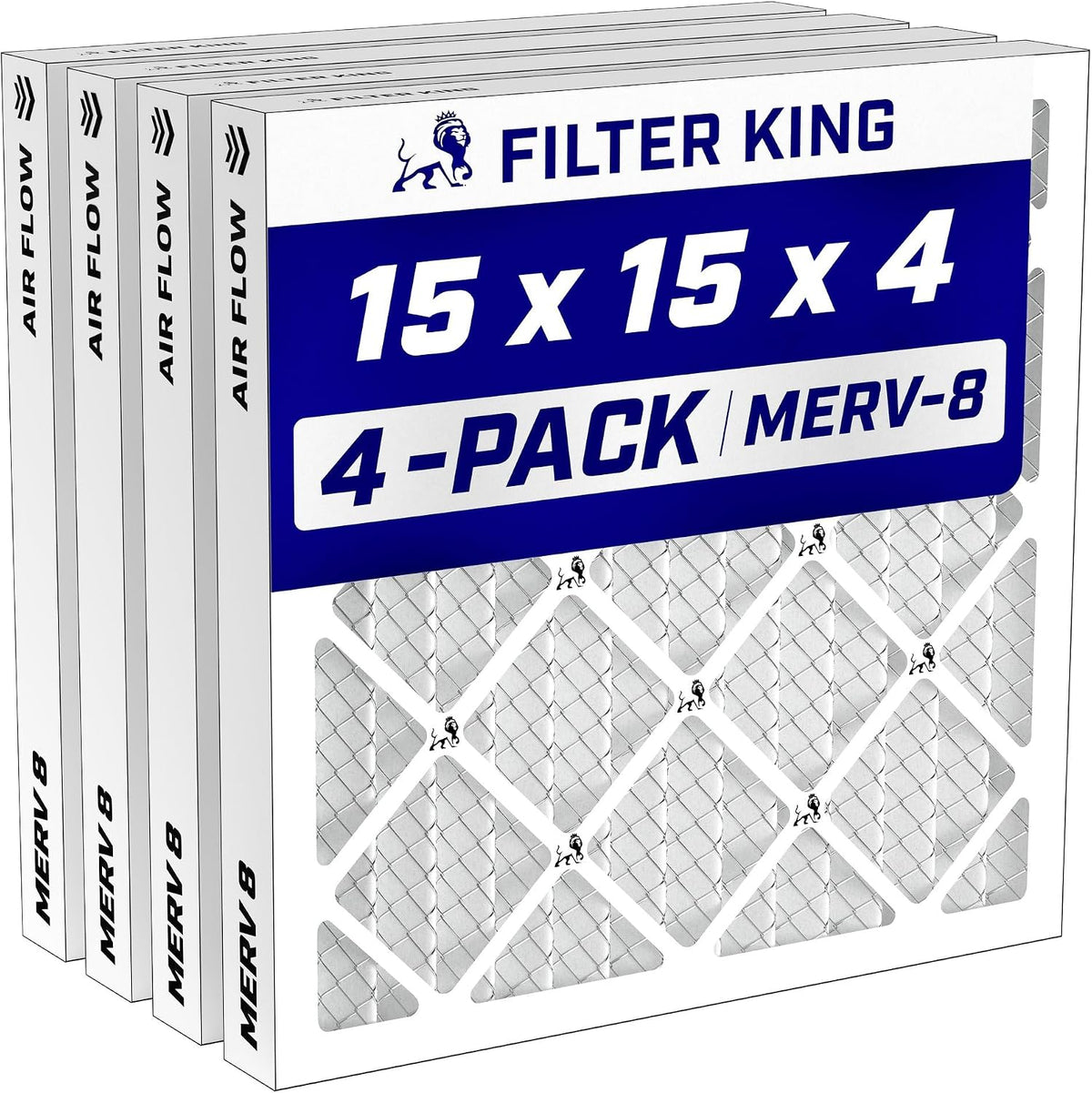 Filter King 24x30x1 Air Filter MERV 8, AC Furnace Filters (4-Pack)