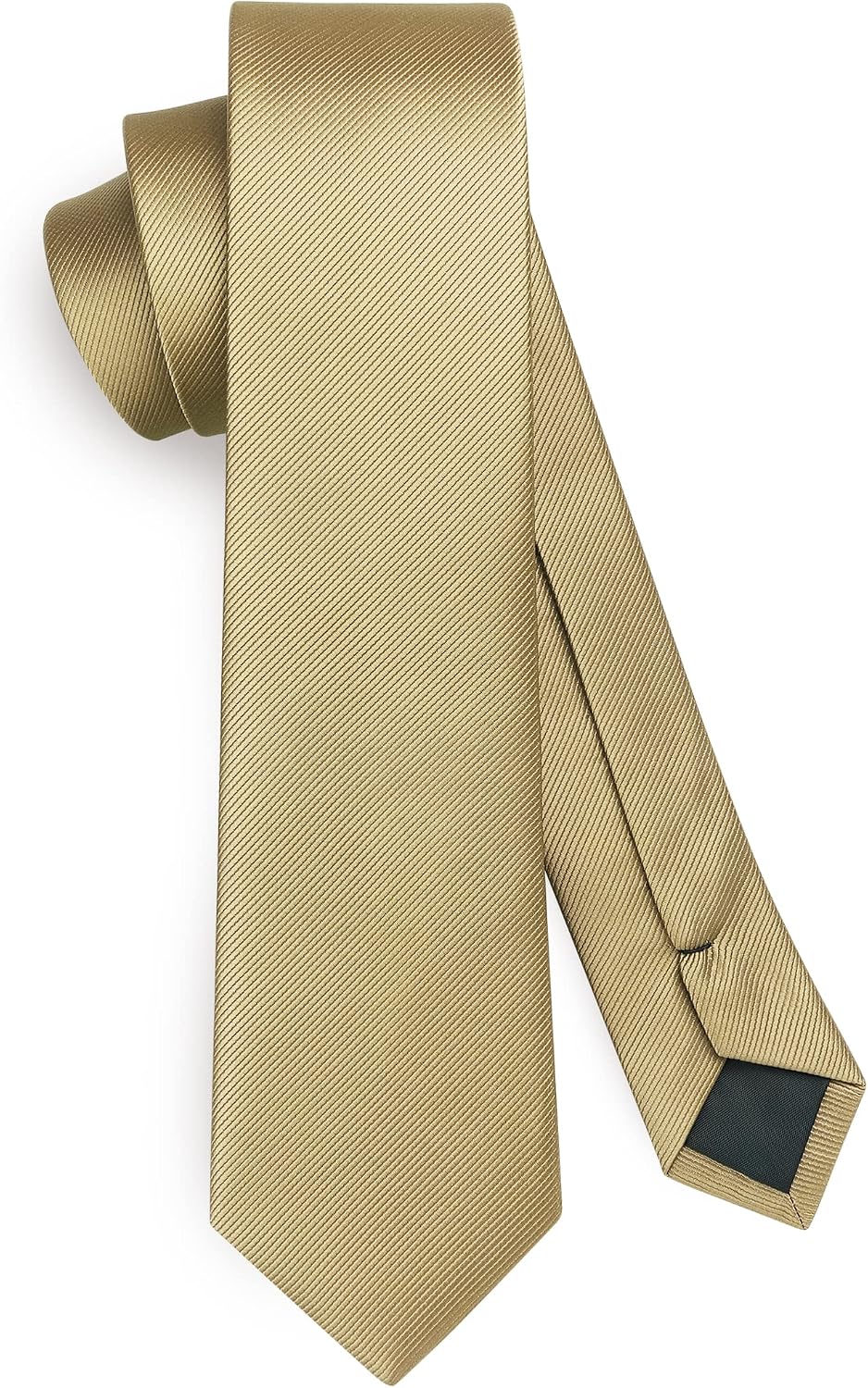 HISDERN Skinny Tie Solid Color 6cm Slim Ties for Men Wedding Classic Formal Business Necktie