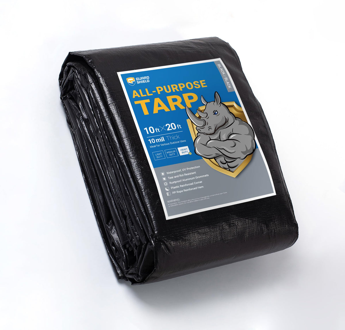 GUARD SHIELD Heavy Duty Tarp 20x30 Feet Silver/Black Multi Purpose Thick Waterproof Poly Tarp Cover 10mil