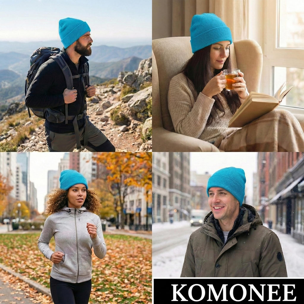 Beanie Hat Plain Soft Comfortable Casual for Men Women Warm Knitted Winter Woolly Skully Ski Headwear Stretchy Thermal Unisex Cap Perfect for Daily Wear Outdoor Sports and Hiking
