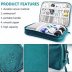 Teskyer Travel Cable Organiser Bag, Travel Essential, Dark Green