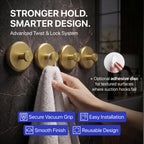 HOME SO Suction Cup Hooks for Shower & Bathroom Towel Holder 2-Pack Black