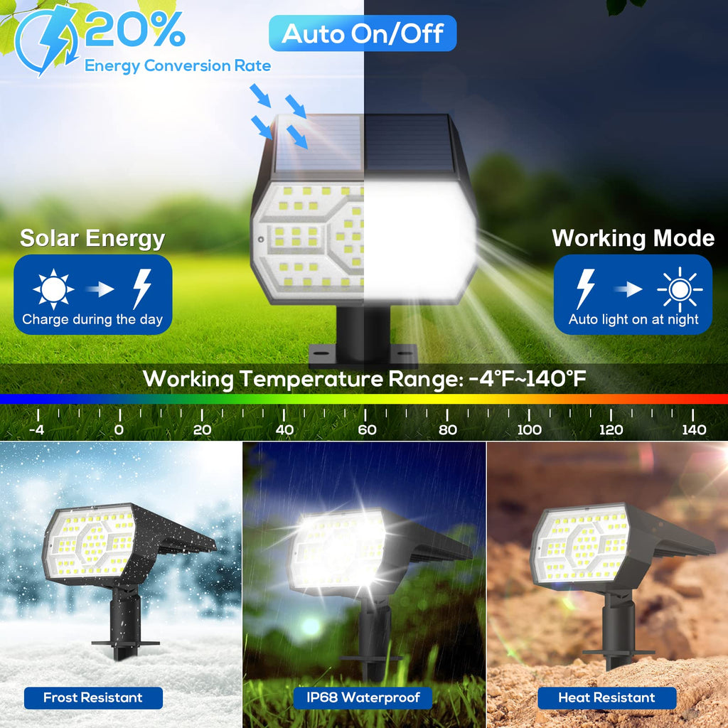 NYMPHY Solar Lights Outdoor Waterproof - 4 Pack (Cool White)