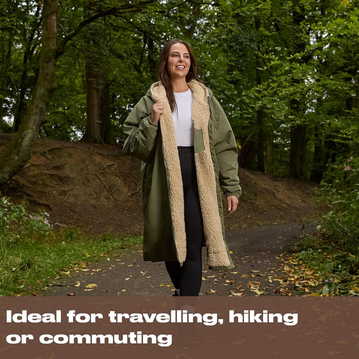 OHS Adults Drying Robe, Gifts for Women Outdoor Water-Resistant Changing Robe Womens Jacket Comfy Sherpa Privacy Robes for Women Men, Stay Dry Swimming Camping Drying Robes - S/M, L/XL