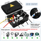 Hrensaw Medium Outdoor Electrical Box(10.6x5.5x4.5inch),Weatherproof Connection Box w/6 Cable Entry,IP54 Waterproof Extension Cord Cover Protect Power Strip,Timer,Plug,Holiday Lights,Black