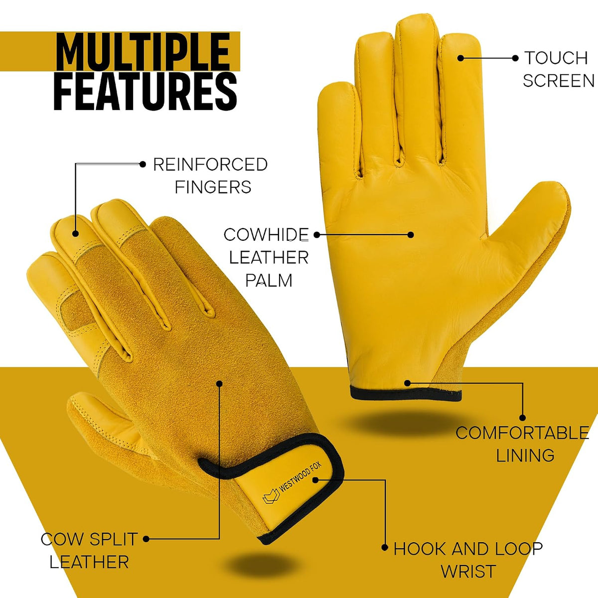 WESTWOOD FOX Ladies/Mens Leather Gardening Gloves Thorn Proof Rigger Garden work gloves, Safety Working Gloves, Premium Quality (Babypink, M)