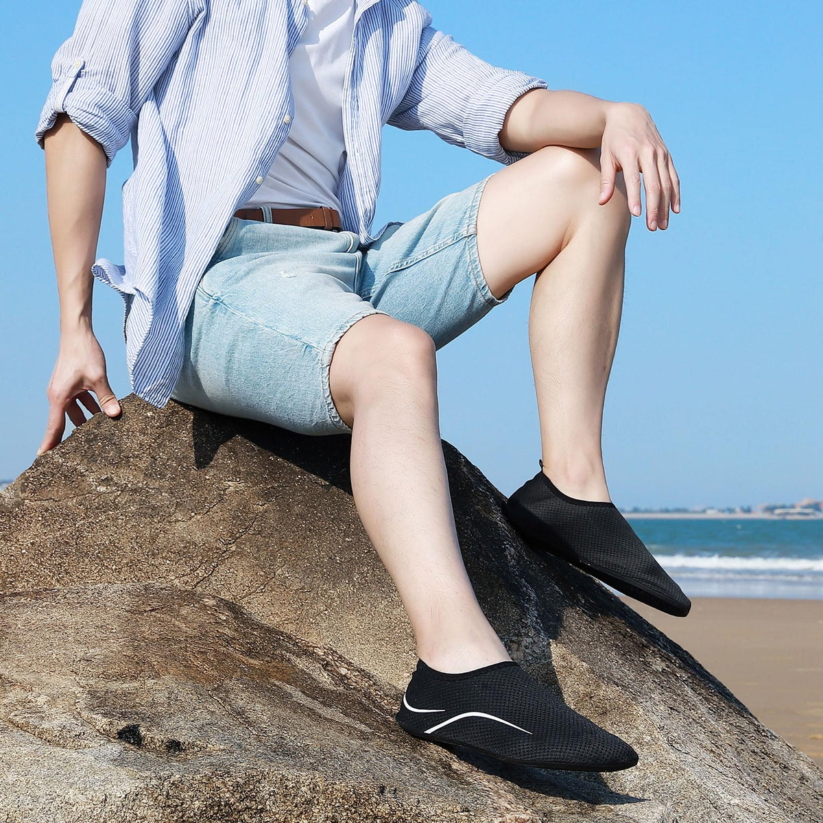 Water Shoes for Women Men Quick-Dry Beach Swim Socks with Non-Slip Sole