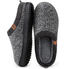 MERRIMAC Men's Slip-on Slippers Memory Foam Non-slip Indoor House Shoes