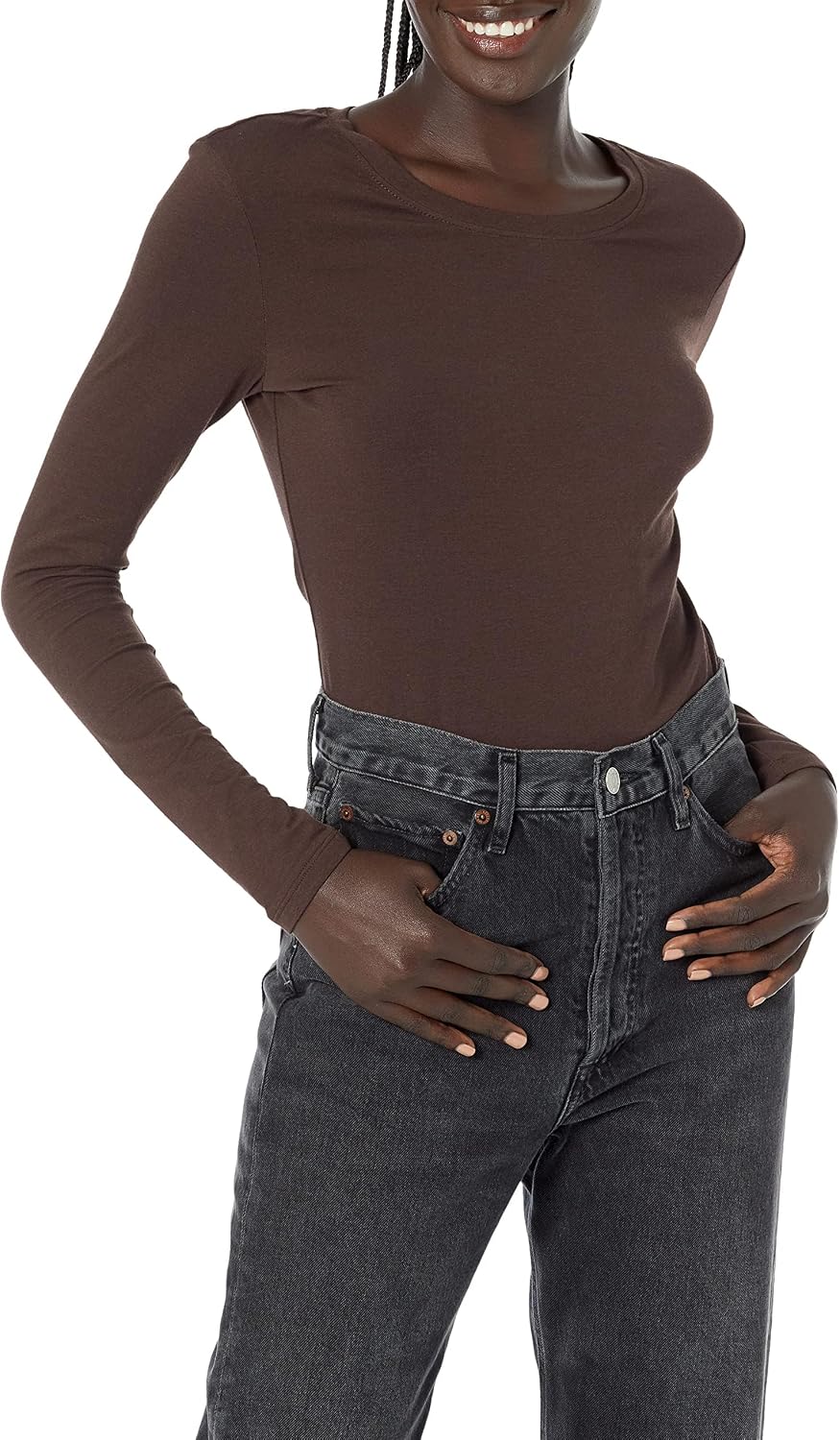 Amazon Essentials Women's Regular-Fit Long-Sleeve Crewneck T-Shirt