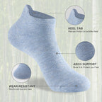 Niorasen Bamboo Trainer Socks for Men & Women, 6 Pairs, Low Cut