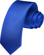 HISDERN Skinny Tie Solid Color 6cm Slim Ties for Men Wedding Classic Formal Business Necktie