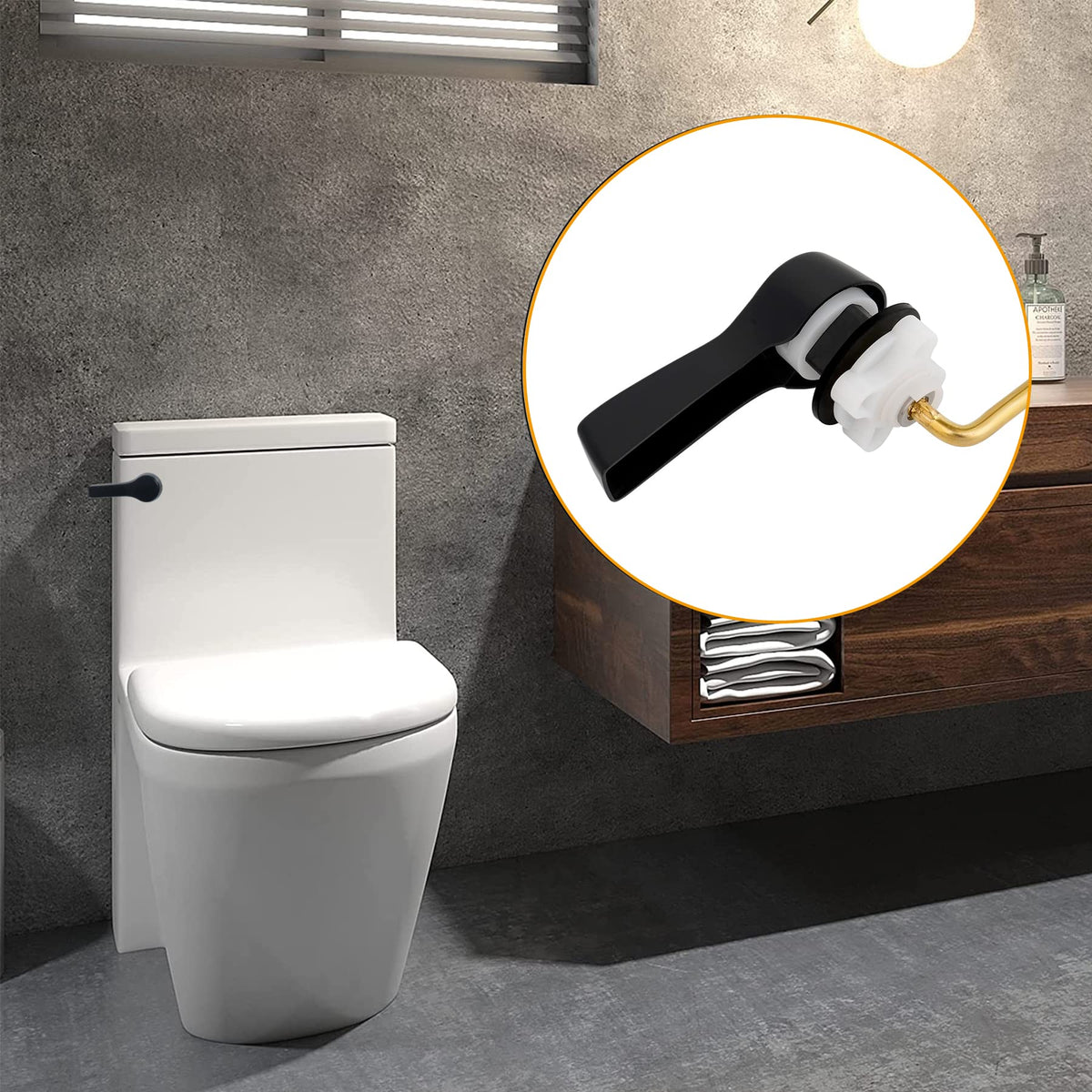 Hibbent Universal Metal Front Mount Toilet Handle Replacement Kit