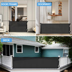 Retractable Mesh Baby & Dog Gate for Stairs, 86cm Tall x 140cm Wide, Black