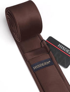 HISDERN Skinny Tie Solid Color 6cm Slim Ties for Men Wedding Classic Formal Business Necktie