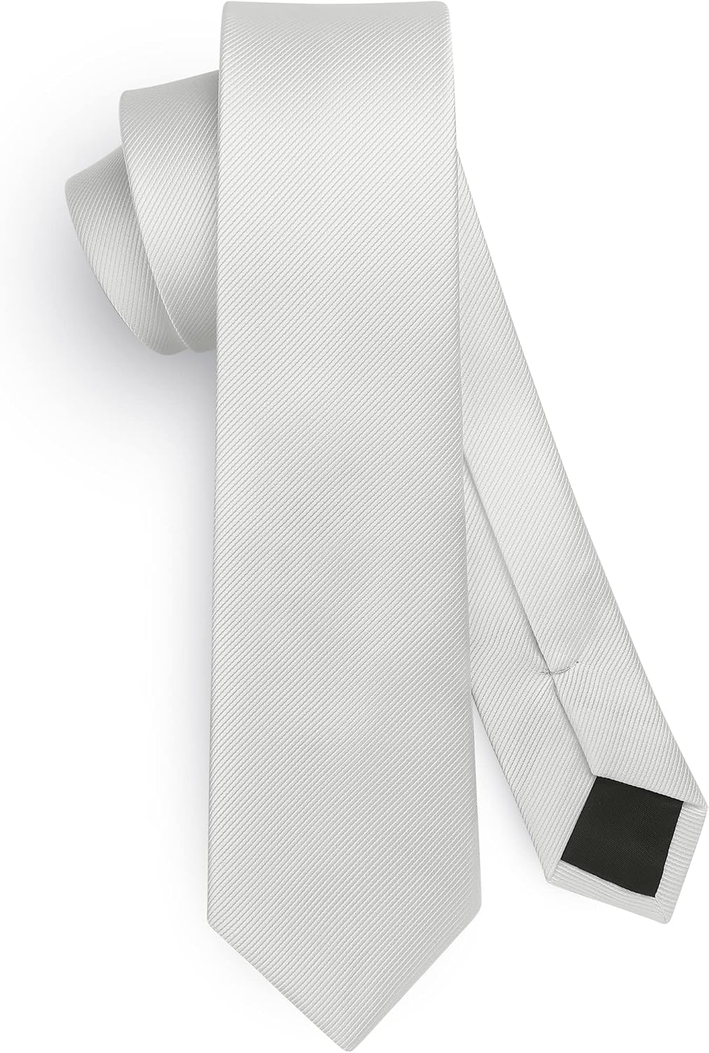 HISDERN Skinny Tie Solid Color 6cm Slim Ties for Men Wedding Classic Formal Business Necktie