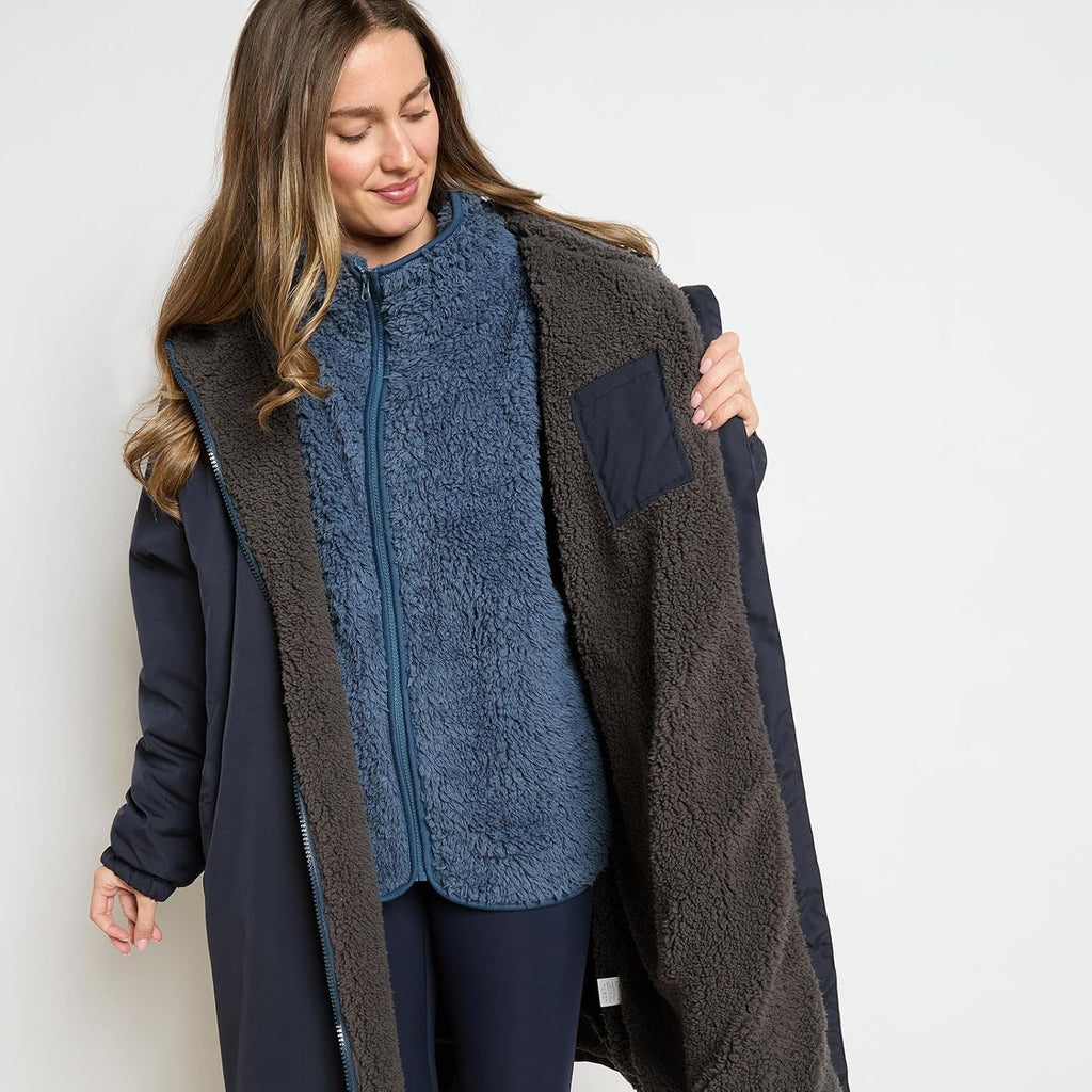 OHS Adults Drying Robe, Gifts for Women Outdoor Water-Resistant Changing Robe Womens Jacket Comfy Sherpa Privacy Robes for Women Men, Stay Dry Swimming Camping Drying Robes - S/M, L/XL