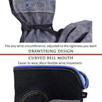 WZQH Leather Work Gloves for Men or Women.Gardening,Welding,Coffee-grey L