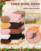 Ladies Socks Wool Thermal Fluffy Gifts For Women 5 Pairs