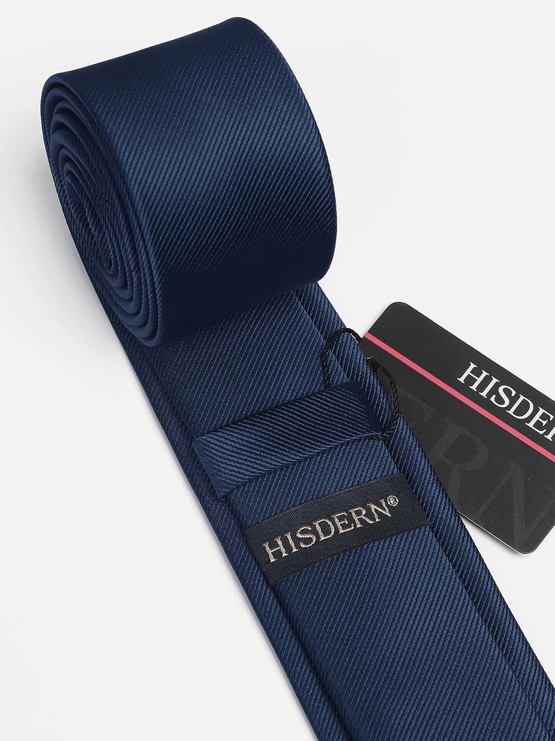 HISDERN Skinny Tie Solid Color 6cm Slim Ties for Men Wedding Classic Formal Business Necktie