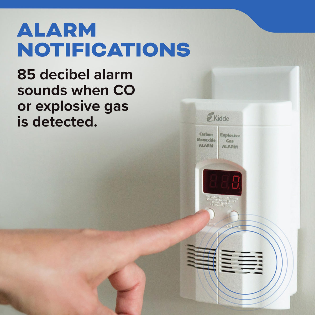 Kidde Carbon Monoxide & Explosive Gas Alarm, Plug-in & AA Battery, COPDLG