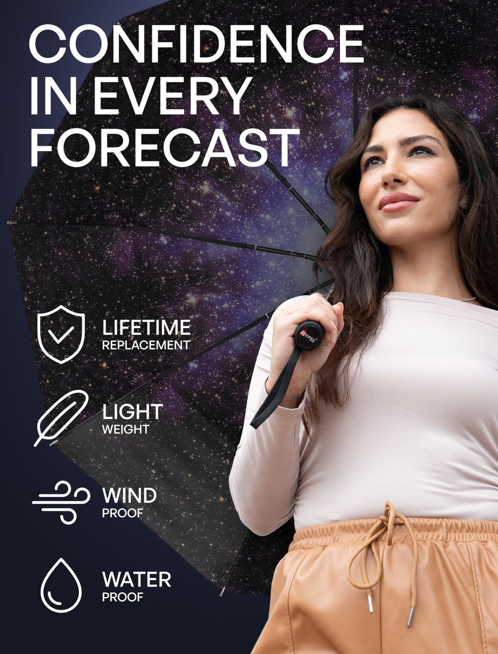 Repel Windproof Travel Umbrella - Compact & Withstands Winds up to 100MPH, Strongest Premium Auto Folding Umbrella for Rain and Sun - Durable, Light & Portable for Women & Men, Fits Backpack & Cars