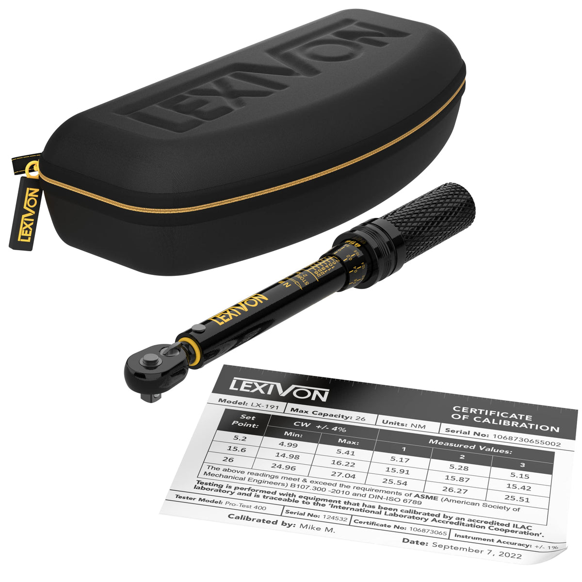 LEXIVON Torque Wrench 1/2-Inch Drive Click 10~150 Ft-Lb/13.6~203.5 Nm (LX-183)