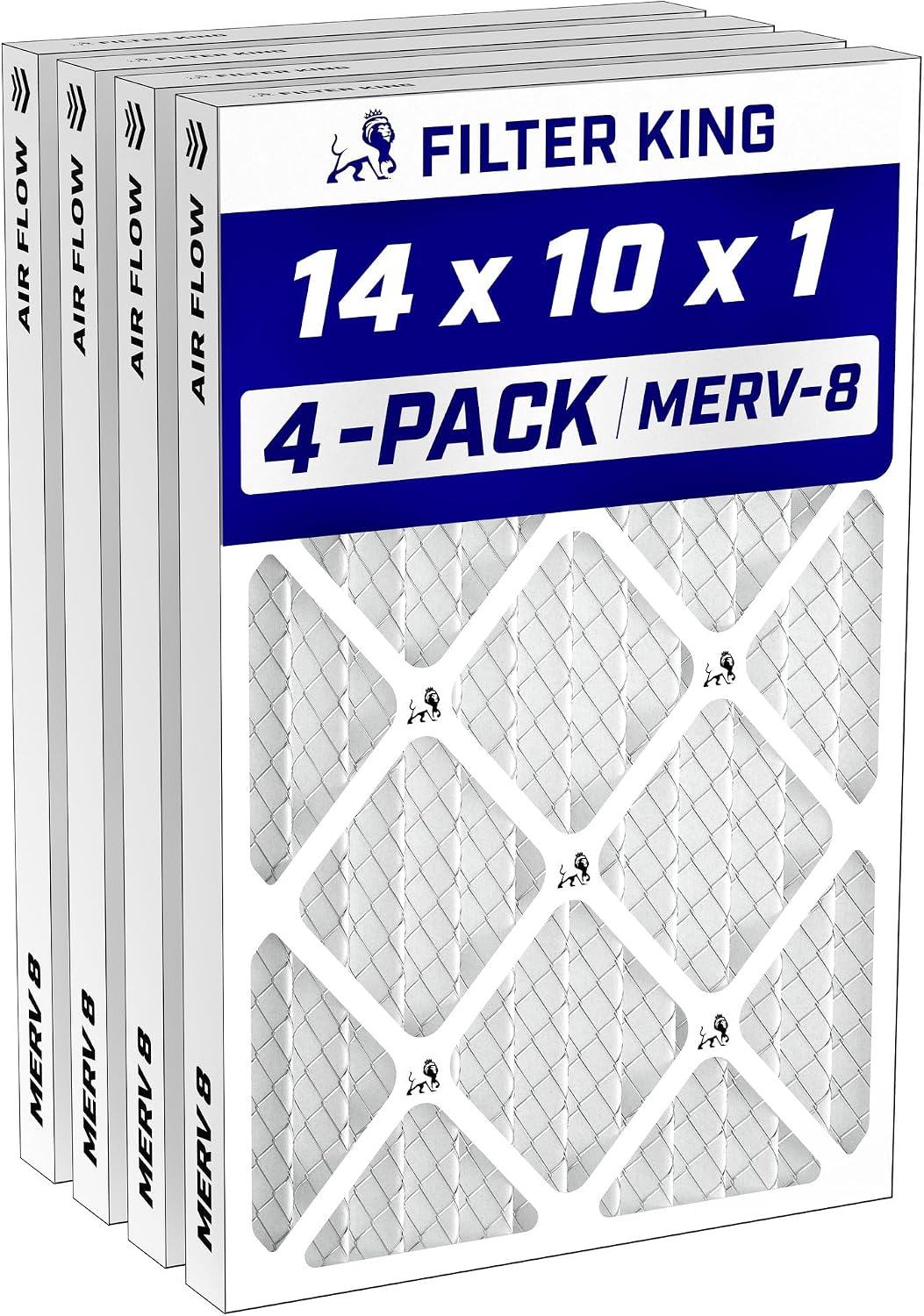 Filter King 24x30x1 Air Filter MERV 8, AC Furnace Filters (4-Pack)