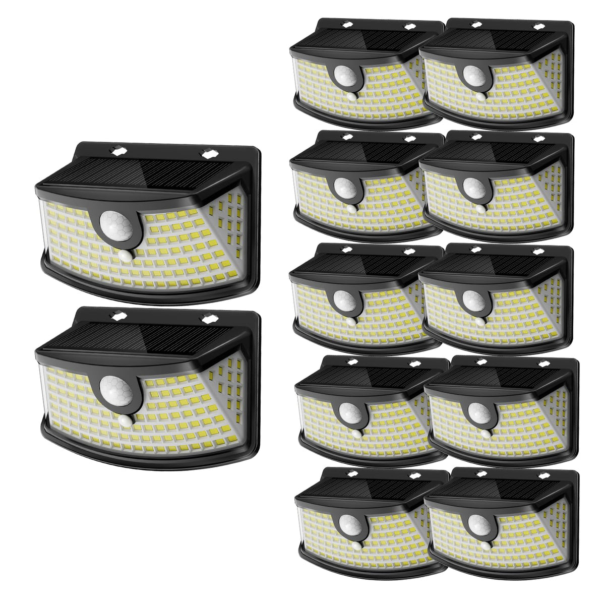 Aootek Solar Motion Sensor Lights Outdoor 120 LEDs, Black, 6 Pack