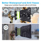 2Pack Outdoor Faucet Covers for Winter,8.5"x6.7"x2" Pro Spigot Cover Freeze Protection,Outdoor Water Socks with Reflective Strips for Winter Spigot Cover Pipe Insulation Reusable Waterproof,Black