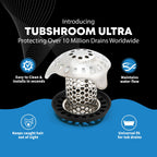 TubShroom Ultra Revolutionary Bath Tub Drain Protector Hair Catcher/Strainer/Snare, Stainless Steel, Stainless Combo