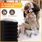 Niofind Warm Thermal Socks for Men Women, Full Cushion Winter Socks, Crew Length Black Heavy Duty Heated Cotton Boot Sock for Work Outdoor Walking, Hiking, Running, 3/6 Pairs, Gifts for Men women