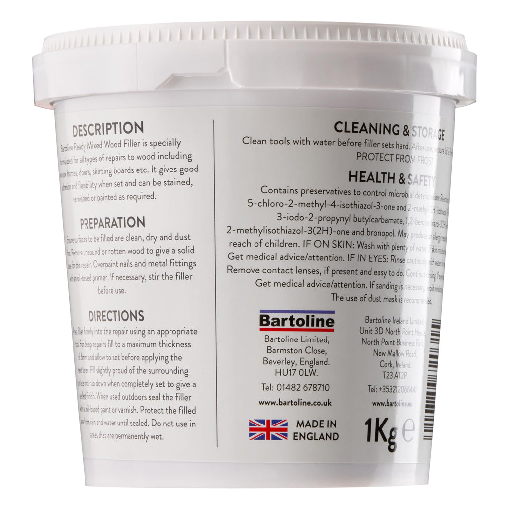 Bartoline Ready Mixed Wood Filler Brown 500g – Durable & Easy-to-Use Filler for Interior & Exterior Wood Repairs