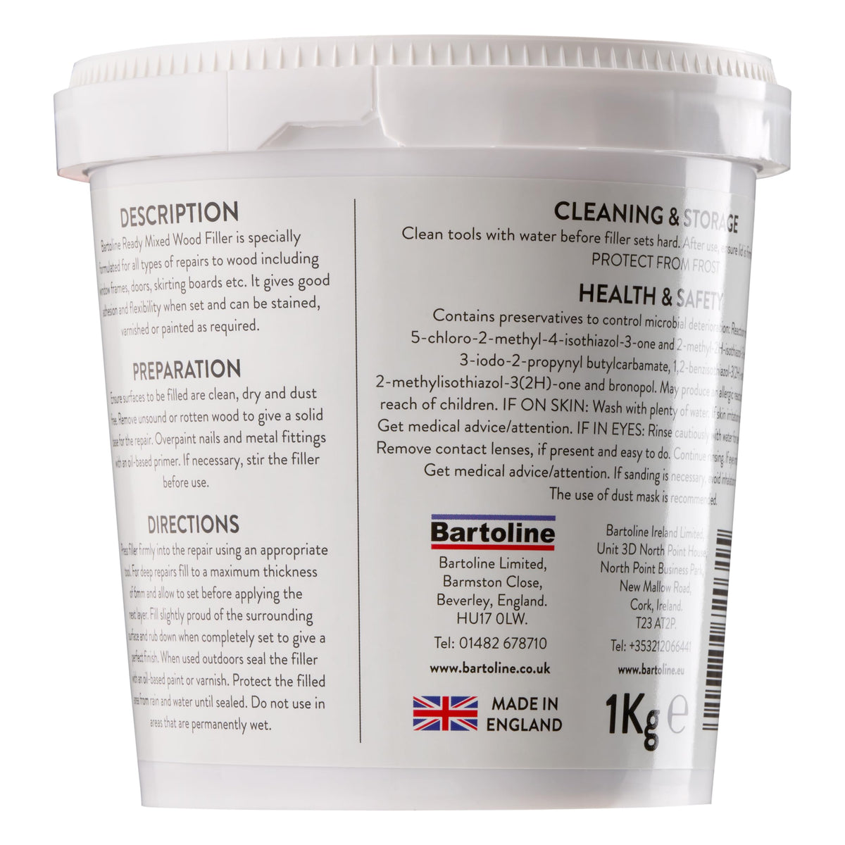 Bartoline Ready Mixed Wood Filler Brown 500g – Durable & Easy-to-Use Filler for Interior & Exterior Wood Repairs