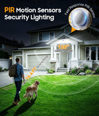 KOOPER Solar Motion Lights Outdoor, 210 LED Remote Solar Flood Lights 2PK