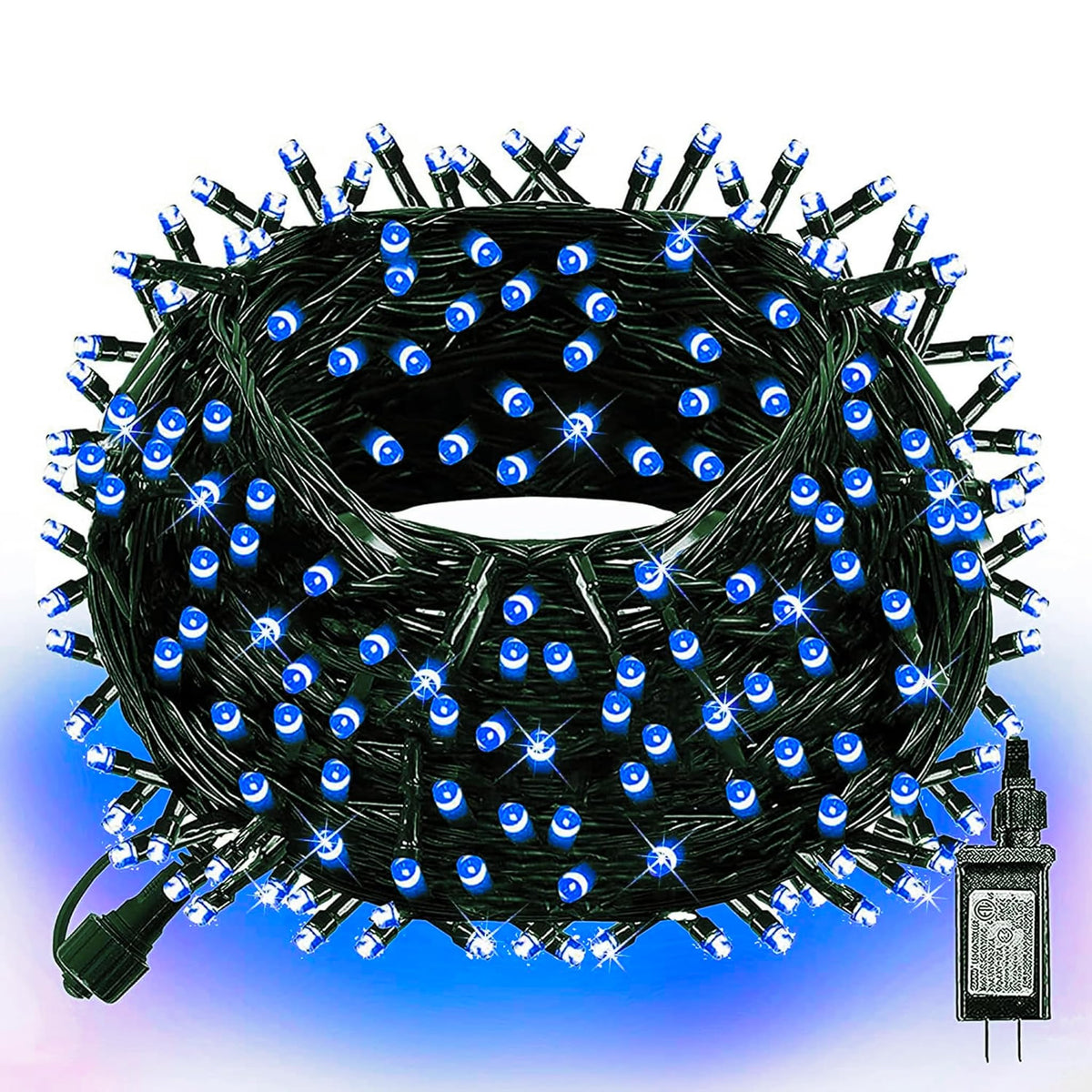 Dazzle Bright 300 LED Christmas String Lights, 100 FT Connectable Waterproof String Lights Green Wire with 8 Modes, Christmas Decorations for Indoor Outdoor Xmas Party Yard Garden (Warm White)