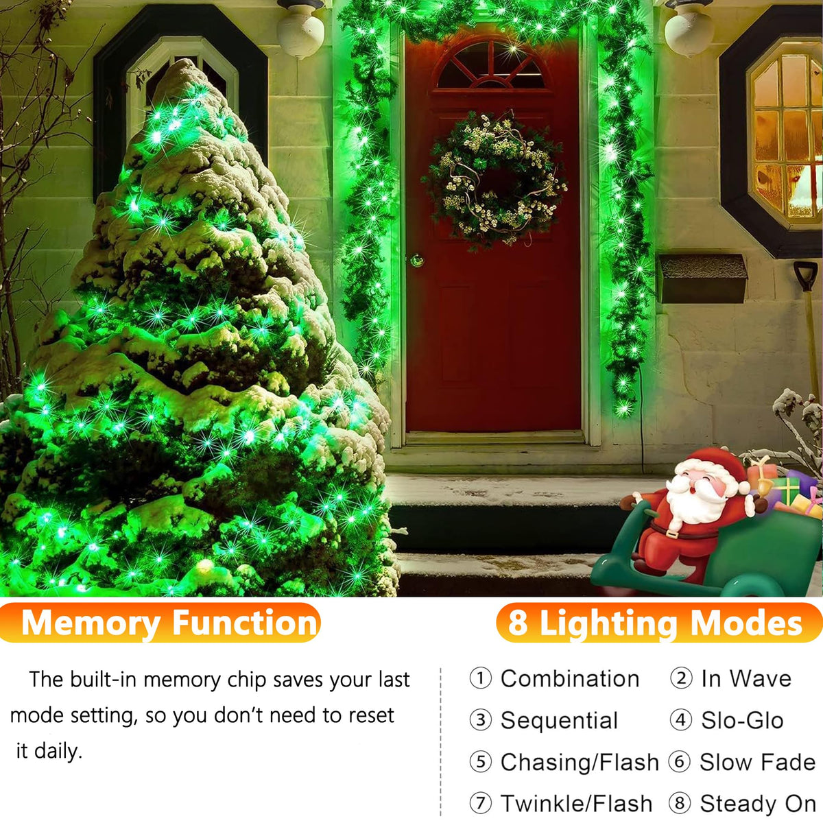 Joomer Solar Fairy Lights, 2-Pack Total 80FT 240LED Lights, Warm White