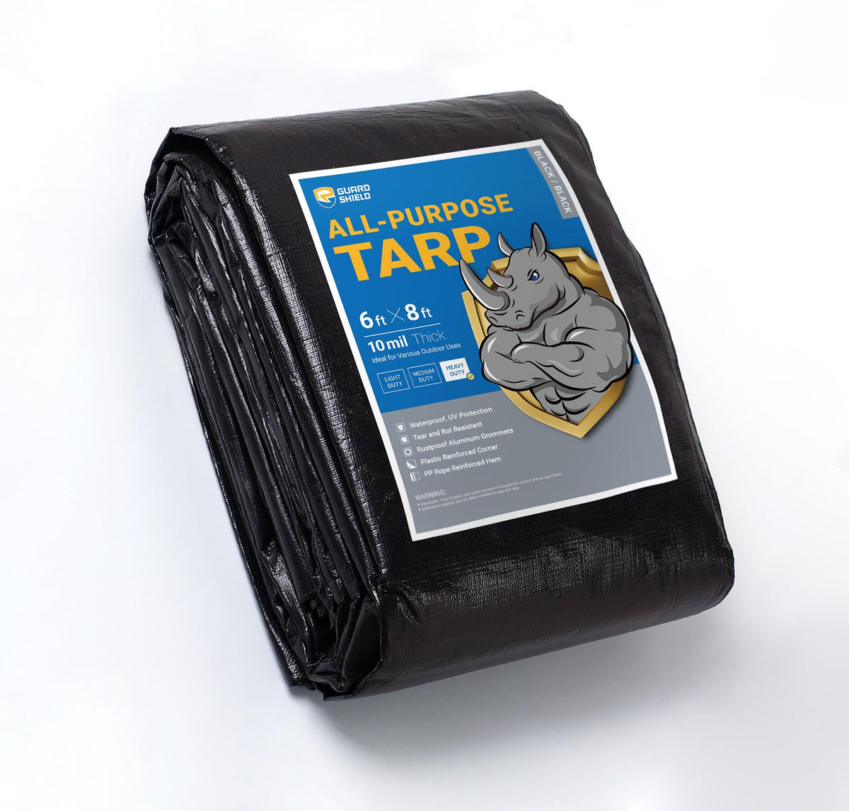 GUARD SHIELD Heavy Duty Tarp 20x30 Feet Silver/Black Multi Purpose Thick Waterproof Poly Tarp Cover 10mil