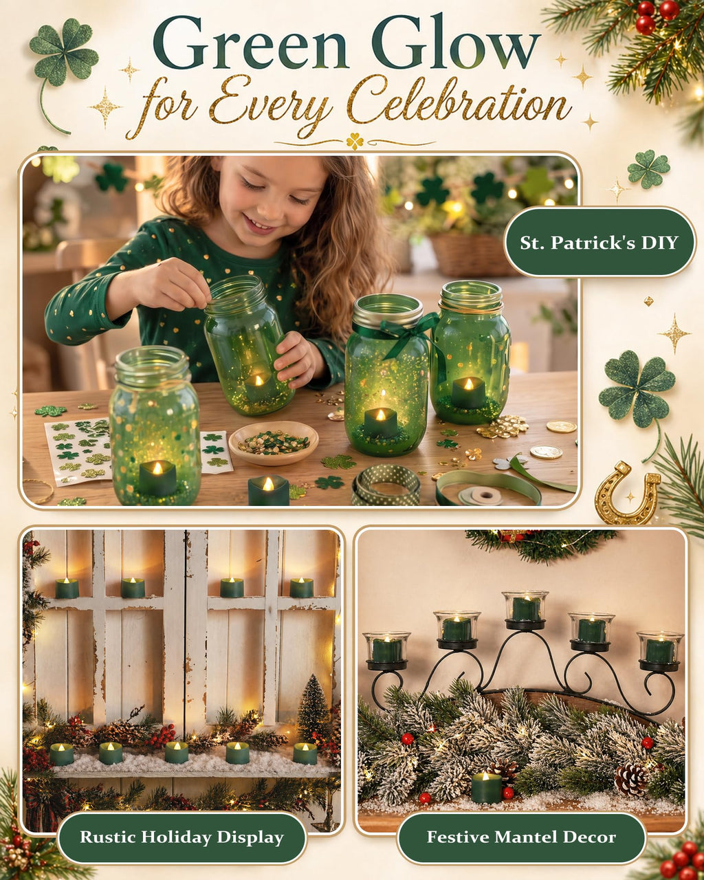 Homemory 24-Pack Flameless Tea Lights Candles Battery Operated, 200+ Hours
