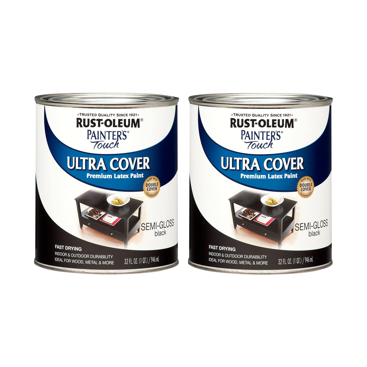 Rust-Oleum Painter's Touch Latex Brush-On Paint, Flat Black