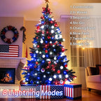 Christmas Lights Outdoor Battery Operated String Lights Total 100LED 33Ft with Timer 8 Modes 16.4Ft*2 Waterproof Outdoor Indoor for Christmas Decor, Warm White, 2-Pack